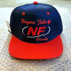 Vintage SnapBack Niagara Falls Canada Blue and Red NWT